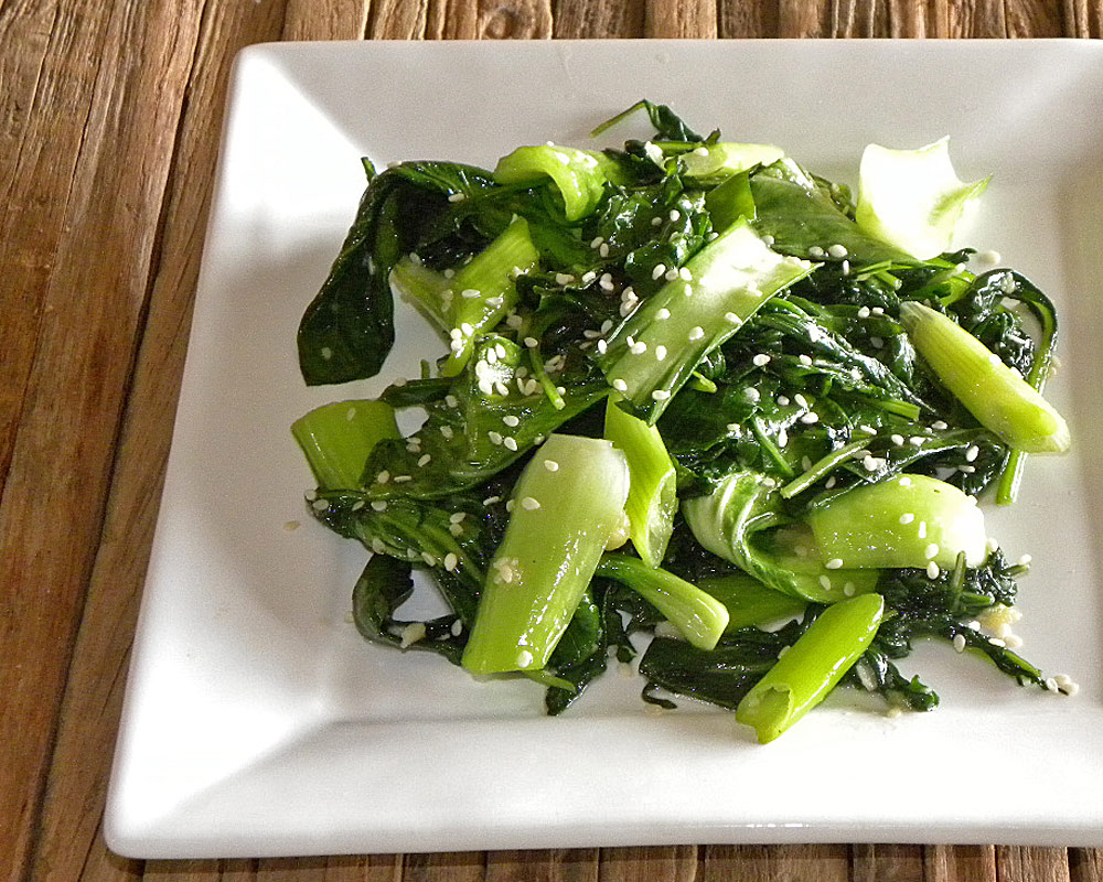 Baby Kale and Bok Choy with Sesame and Ginger - Earthbound Farm